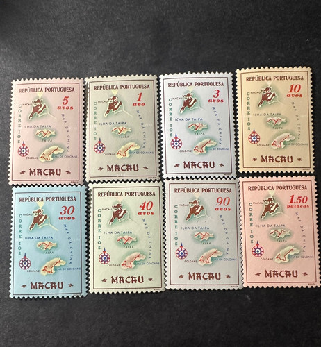 Macau stamps 1956 383 390 - 1956, sc#